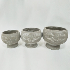 Human Face Cement Succulent Flower Pots And Flower Pot Desktop Decorations Home And Garden Decoration Flower Pot With Face