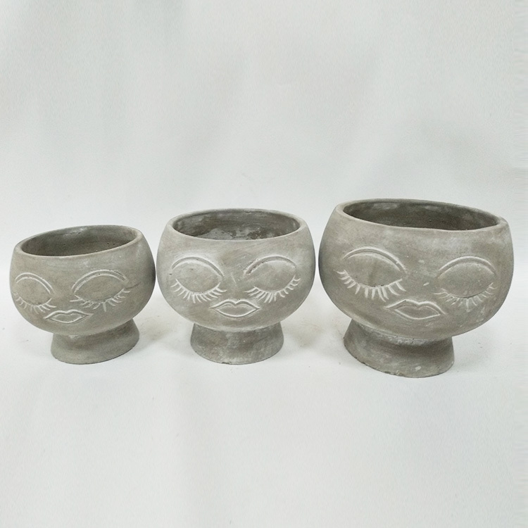 Human Face Cement Succulent Flower Pots And Flower Pot Desktop Decorations Home And Garden Decoration Flower Pot With Face