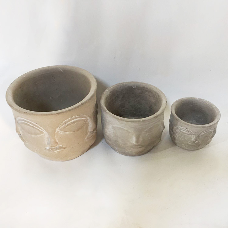 Face style ceramic abstract decorative flower pot artificial plant potted surface flower pot house decoration interior