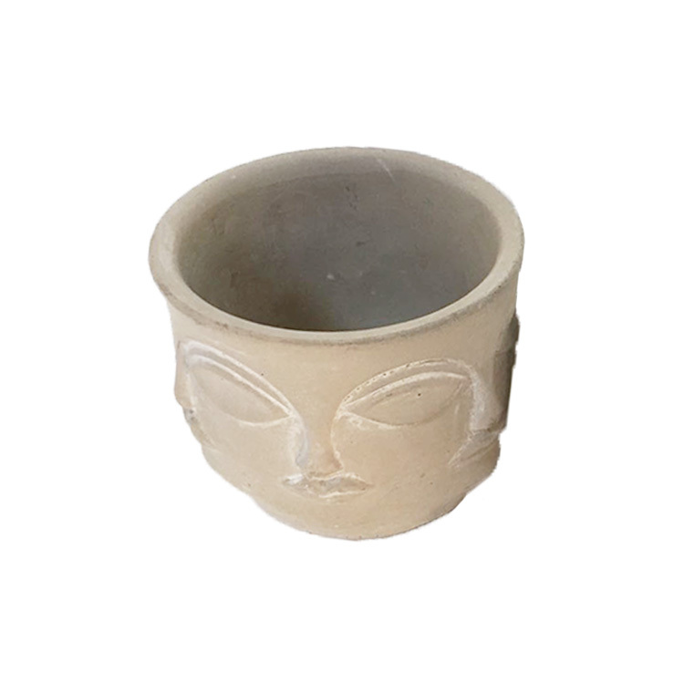 Face style ceramic abstract decorative flower pot artificial plant potted surface flower pot house decoration interior