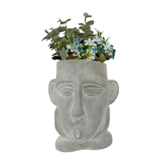 Modern style human face sculpture green plant pot artistic face shape nordic decoration flower pots &amp; planters