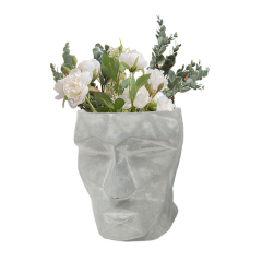Sculpture modern popular living room vase flower pot label glass fiber art surface flower pot nordic outdoor flower pot