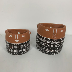 Nordic ins cement portrait human face flower pot succulent balcony layout simple modern personality flower pot decoration