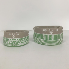 Nordic minimalist artistic sense of fleshy flower pots personality potted decorations cute cement large-caliber small ornaments flower pots