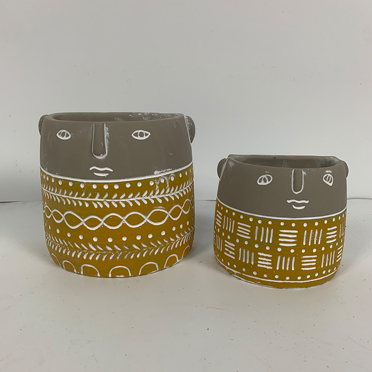 Decorative Surface Flower Pot Matte Cement Flower Pot Mould Planter Pot Modern Hot Sale Indoor and Outdoor Garden Home Decor