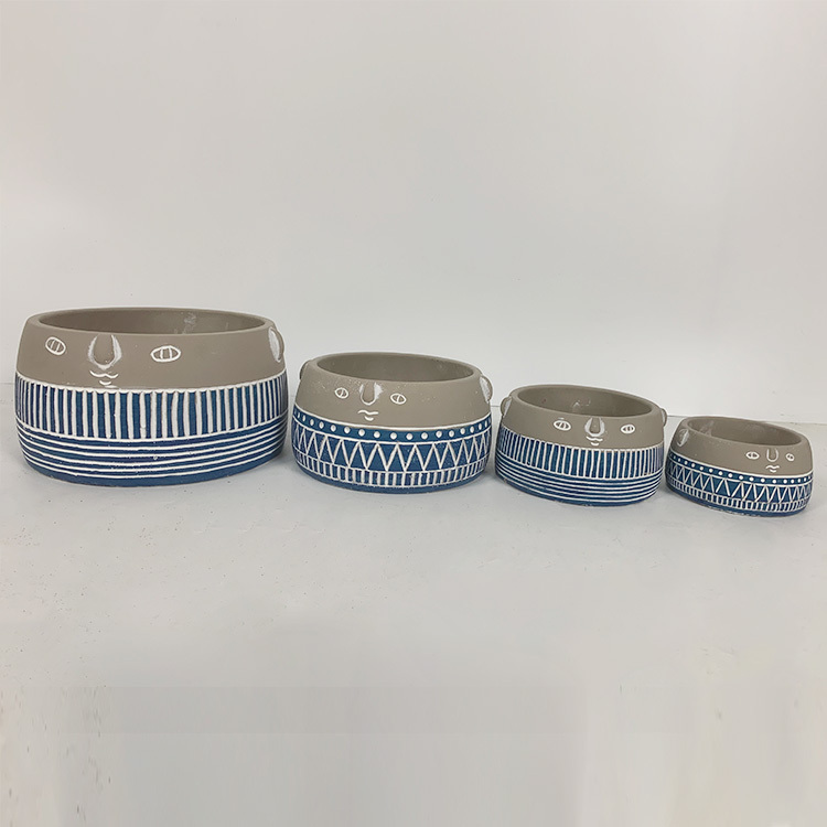 Nordic restaurant wall decoration cement face flower pot wall hanging balcony wall simulation green plant potted ornaments