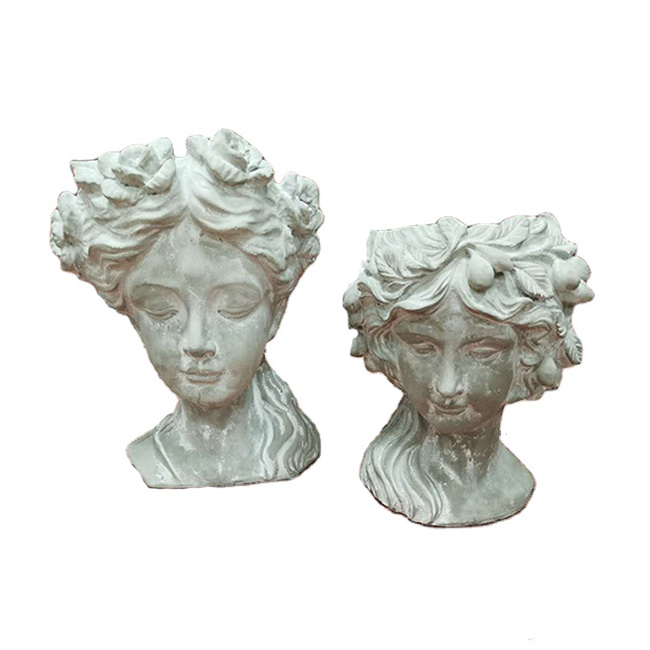 Female sculpture bust flower pot artificial head flower pot plant vase indoor and outdoor decoration flower pot mould