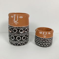 Green plant decoration simple personality human face cement flower pot Nordic garden home decoration
