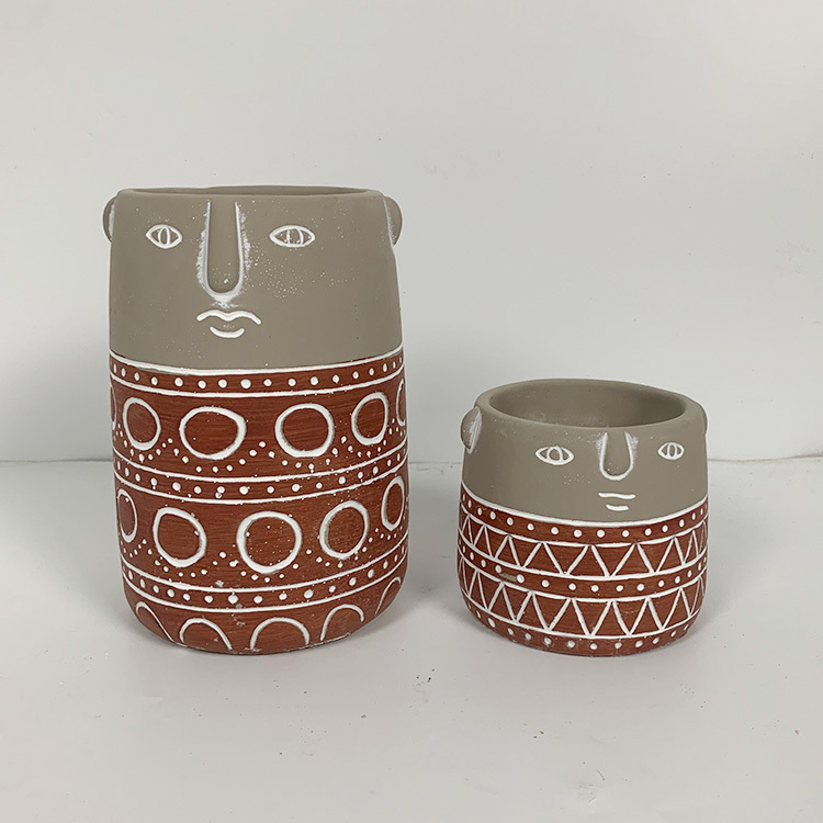 Flower pots & planters nordic art style cement human face flower pot cement planters flower pots