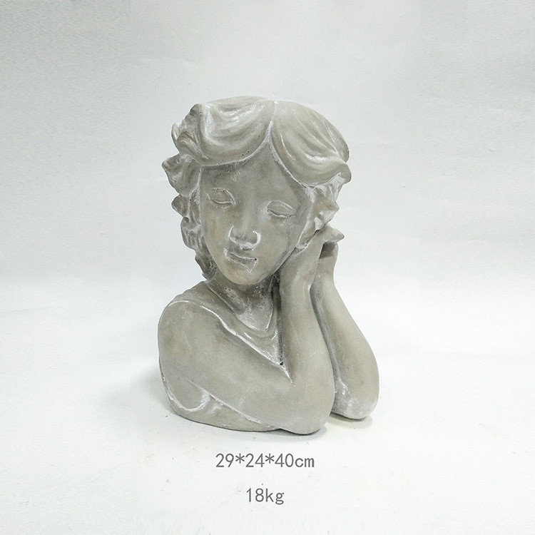 Home decoration flower pots wholesale ornaments goddess sculpture head face fiberglass flower pot molds