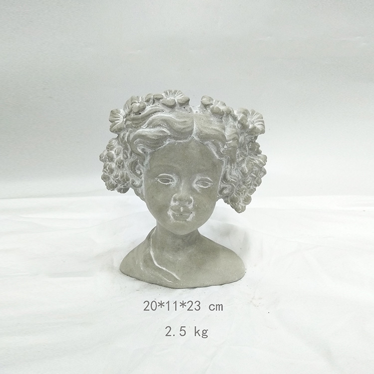 Modern fiberglass retro statue character sculpture head art face flower pot basin flower pot indoor flower pot nordic vase