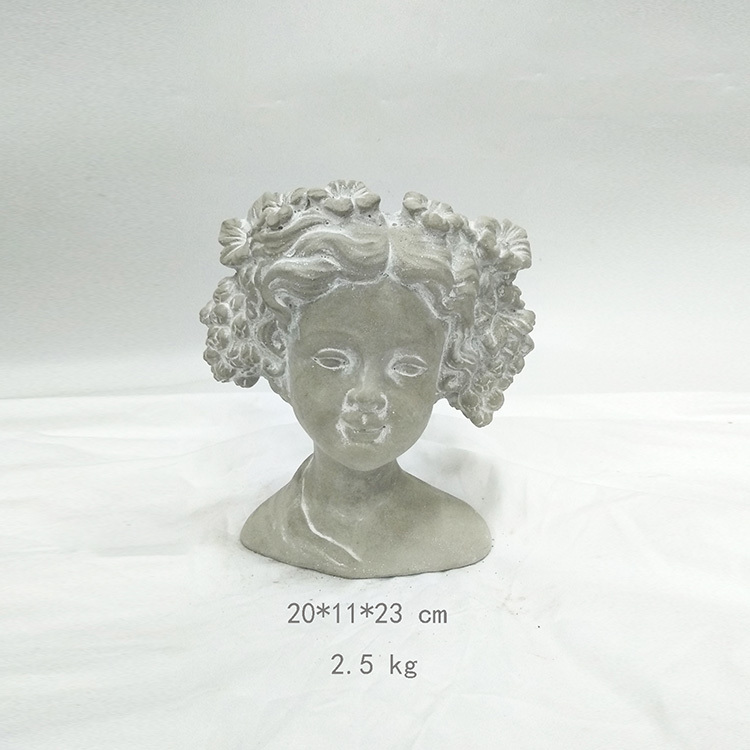 Modern fiberglass retro statue character sculpture head art face flower pot basin flower pot indoor flower pot nordic vase