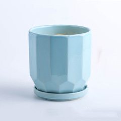 Ceramic Flower Pot Nordic Simple Living Room With Tray Household Succulent Potted Flower Pot