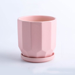 Flower pot ceramic with tray personality green dill plant succulent flower pot