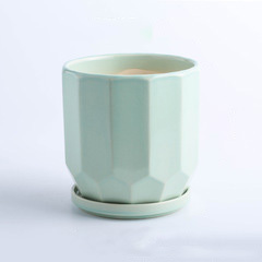 Nordic style simple modern multi-color pots with trays home living room balcony indoor and outdoor ceramic potted plants