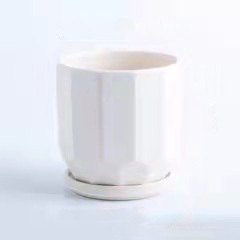 Nordic ceramic flowerpot simple indoor small vase green radish spider plant multi-meat household potted plant with tray decoration