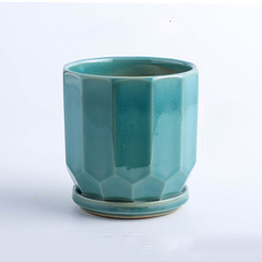 Ceramic flower pots balcony table top green radish bamboo green plants succulent flower pots