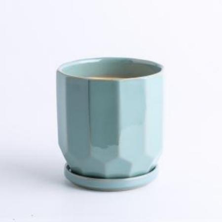 Ceramic ins Nordic style simple cylindrical with separation tray succulent green radish green plant flowerpot