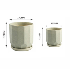 Nordic modern frosted ceramic flower pot interior decoration flower pots with tray minimalist home decor