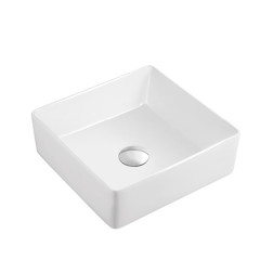 Art square bathroom lavatory washing hand white color sink art basin ceramic