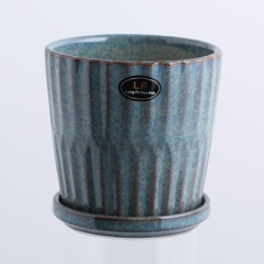 Nordic ceramic flowerpot fashion simple literary personality indoor green dill bonsai fleshy hole with tray flowerpot