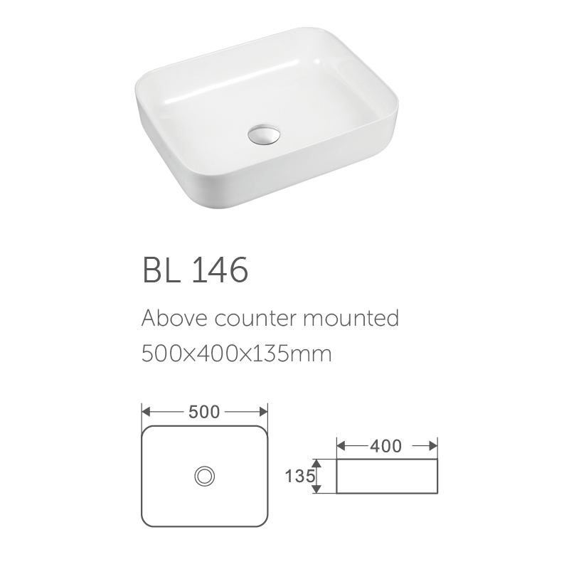 Bathroom Sink Ceramic Basins Vessel Vanity Wash Basin in White