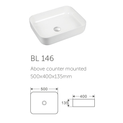 Bathroom Sink Ceramic Basins Vessel Vanity Wash Basin in White