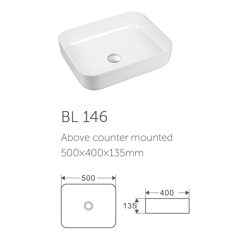 Bathroom Sink Ceramic Basins Vessel Vanity Wash Basin in White