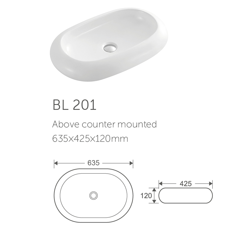 Bathroom Oval Shape Washing Luxury Portable Shampoo White Basin Enamelware Basin Round Oval