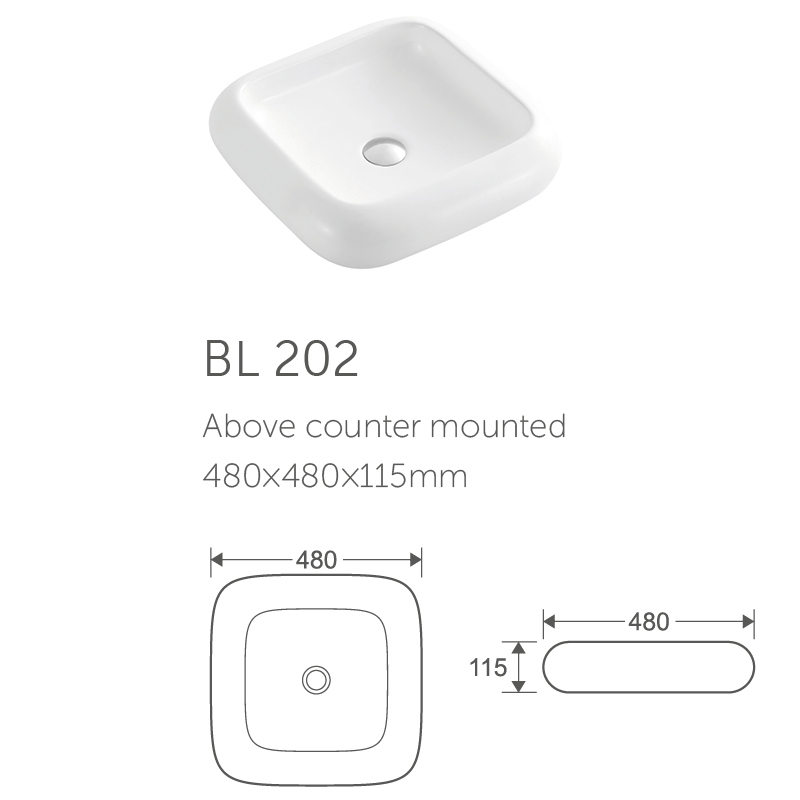High quality durable countertop portable sinks basin bathroom vanity with sink white color