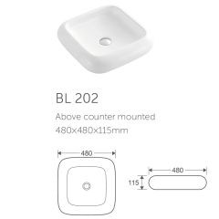 High quality durable countertop portable sinks basin bathroom vanity with sink white color