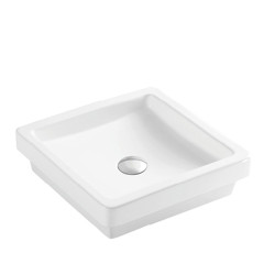Factory white integrated under mounted bathroom vanity cabinet basin ceramics one piece wash hand basin
