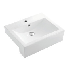 Factory white hotel home hand wash basin with square ceramic countertop