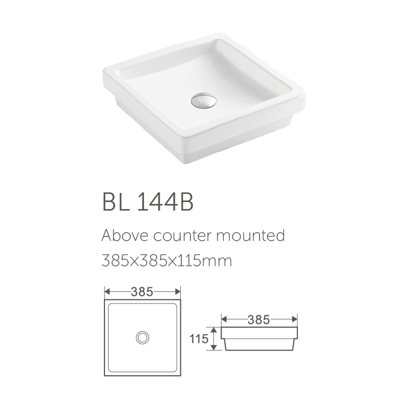 Factory white integrated under mounted bathroom vanity cabinet basin ceramics one piece wash hand basin