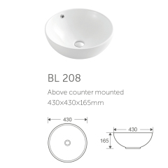 Bathroom Round Shape Sink Ceramic Bathroom Sink Hand Wash Basin Wash Basin in White