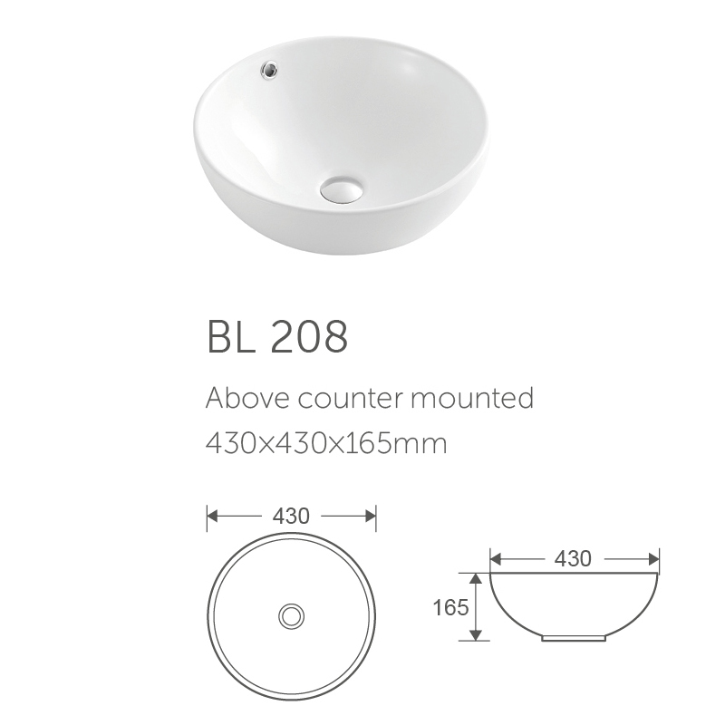 Bathroom Round Shape Sink Ceramic Bathroom Sink Hand Wash Basin Wash Basin in White