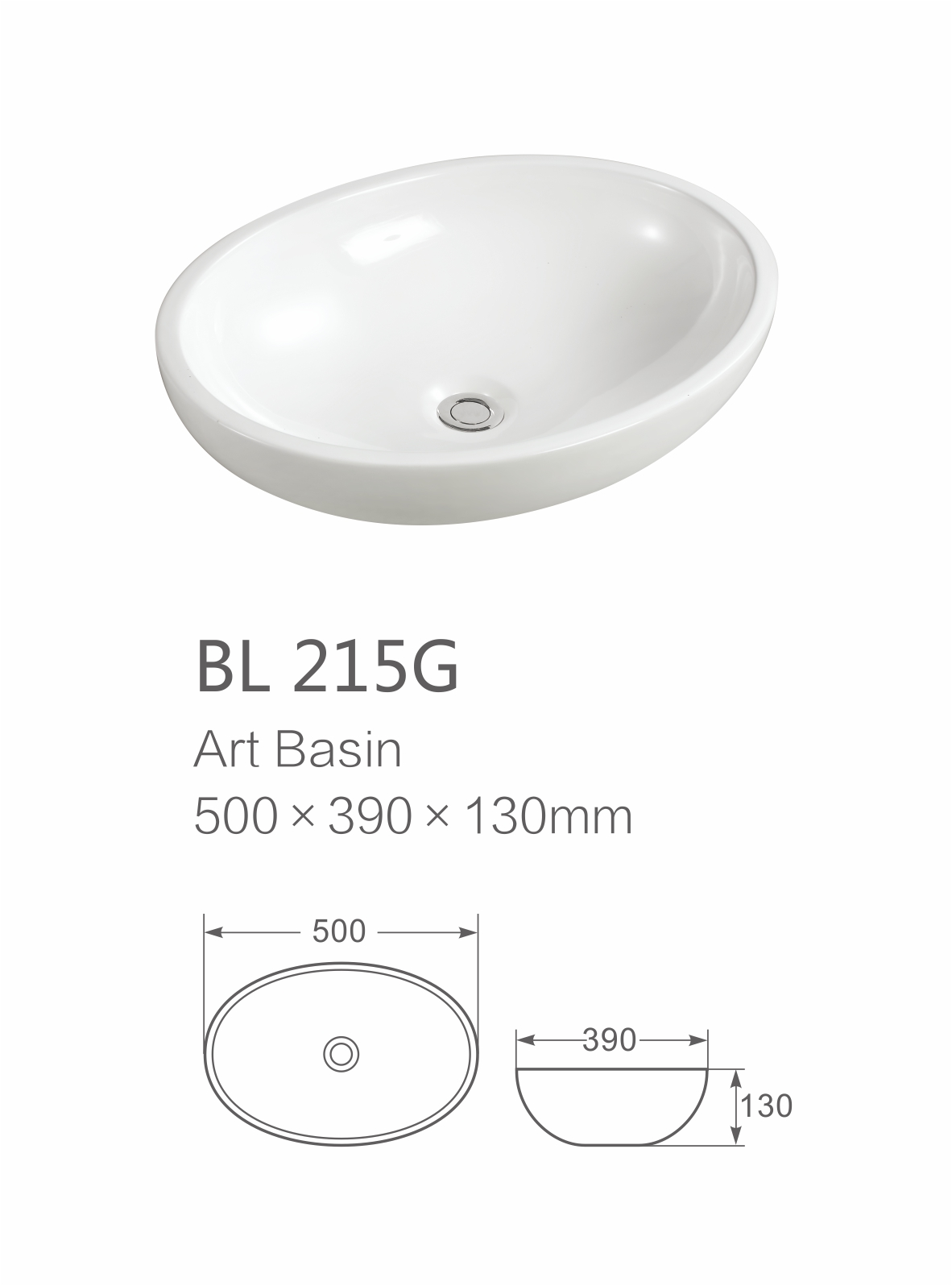 Bathroom oval shape professional Ceramic Basin Stone Resin Wash Basin
