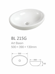 Bathroom oval shape professional Ceramic Basin Stone Resin Wash Basin