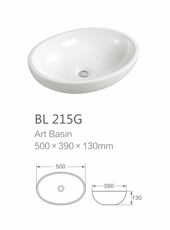 Bathroom oval shape professional Ceramic Basin Stone Resin Wash Basin