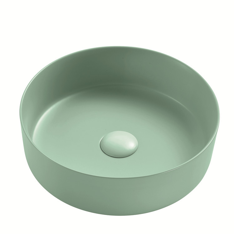 Color matt round shape ceramic bathroom sink hotel wash sink basin bassin