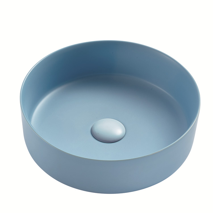 Color matt round shape ceramic bathroom sink hotel wash sink basin bassin