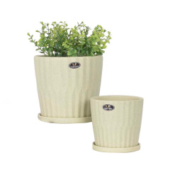 Nordic style simple potted green plants ceramic flowerpot with tray gardening potted scrub buy flower pots flower vase