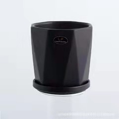 Fashionable and simple Nordic style ceramic flowerpot diamond green basket green plants fleshy perforated tray
