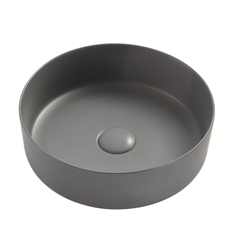 Color matt round shape ceramic bathroom sink hotel wash sink basin bassin