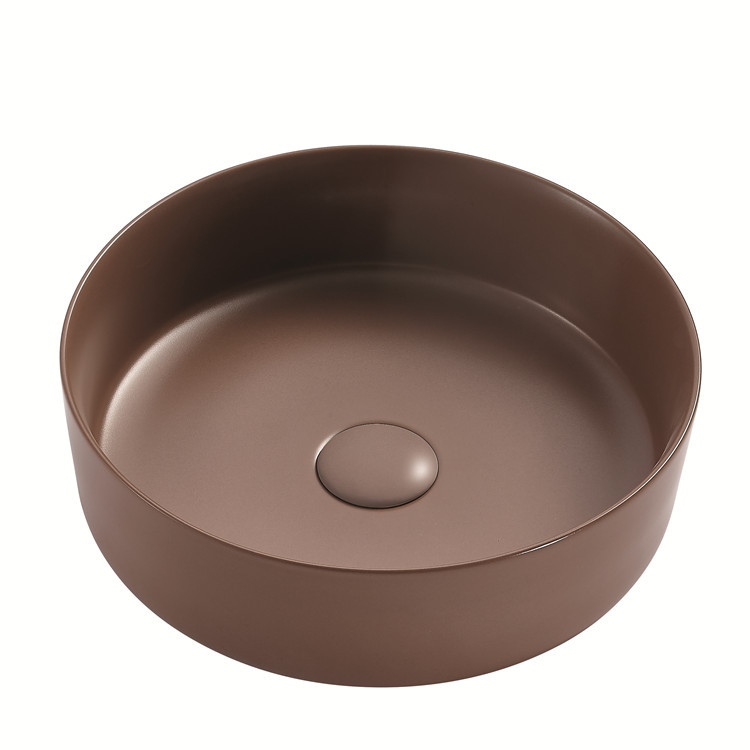 Color matt round shape ceramic bathroom sink hotel wash sink basin bassin