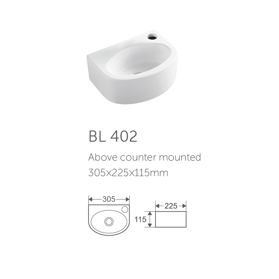 Fashion white cheap ceramic porcelain under counter basin and above counter basin