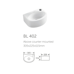 Fashion white cheap ceramic porcelain under counter basin and above counter basin