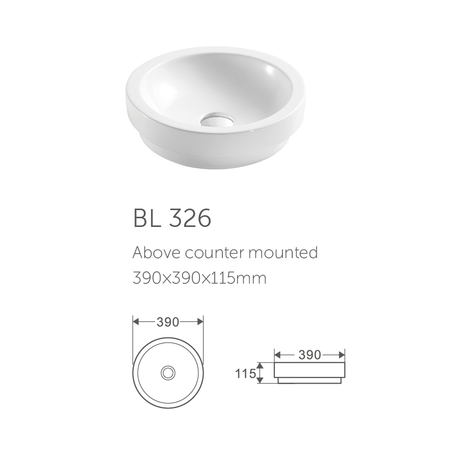 Simple countertop ceramic white basin above counter washbasin bathroom sinks