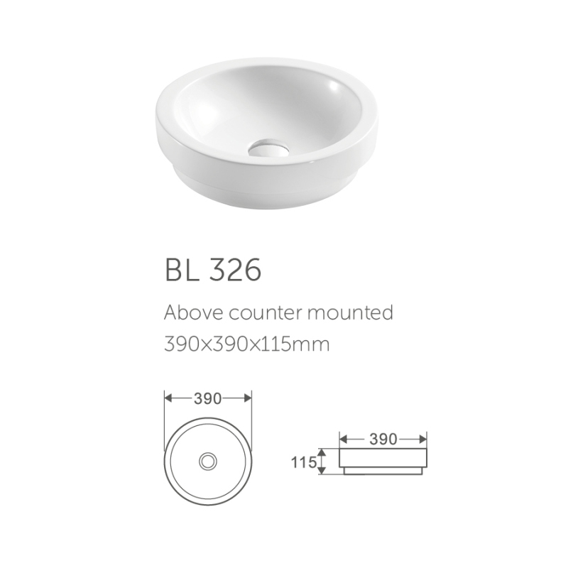 Simple countertop ceramic white basin above counter washbasin bathroom sinks