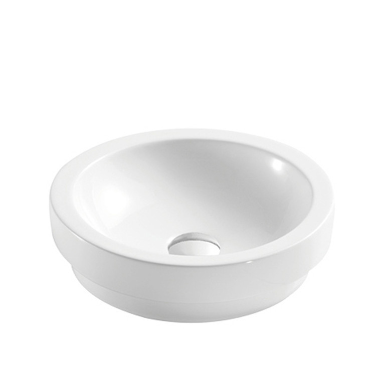 Simple countertop ceramic white basin above counter washbasin bathroom sinks